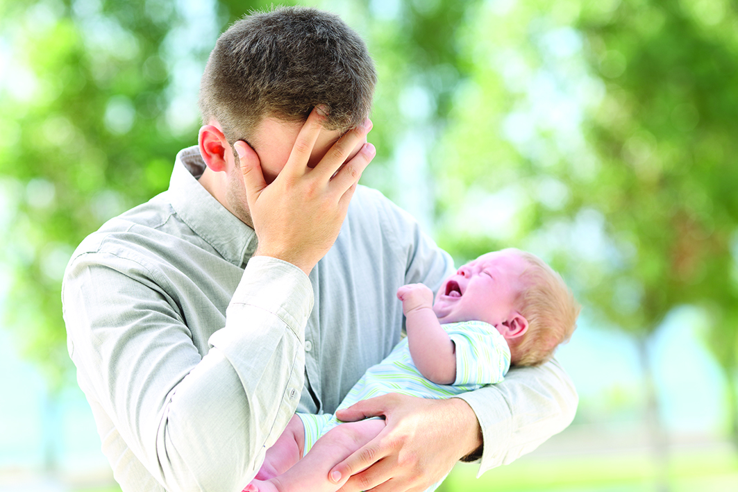 Baby cries with dad best sale at night